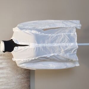 Reformation Button Down Ruffle Top